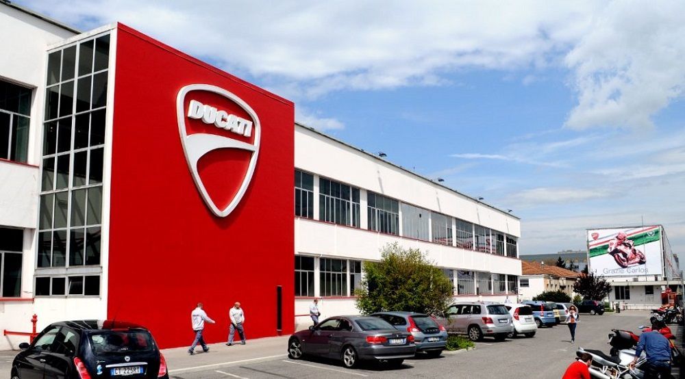 Τμήμα του εξωτερικού μέρους του μουσείου της Ducati στην Ιταλία